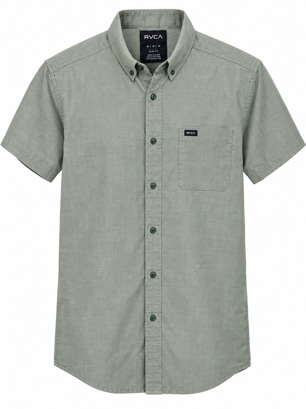 RVCA That’ll Do Stretch SS Shirt Men’s M Sage Green Slim Fit NWT